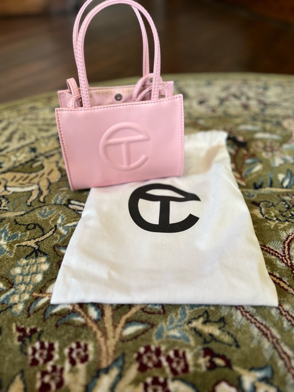 Telfar Mini Tote in Light Pink with Embossed Logo
